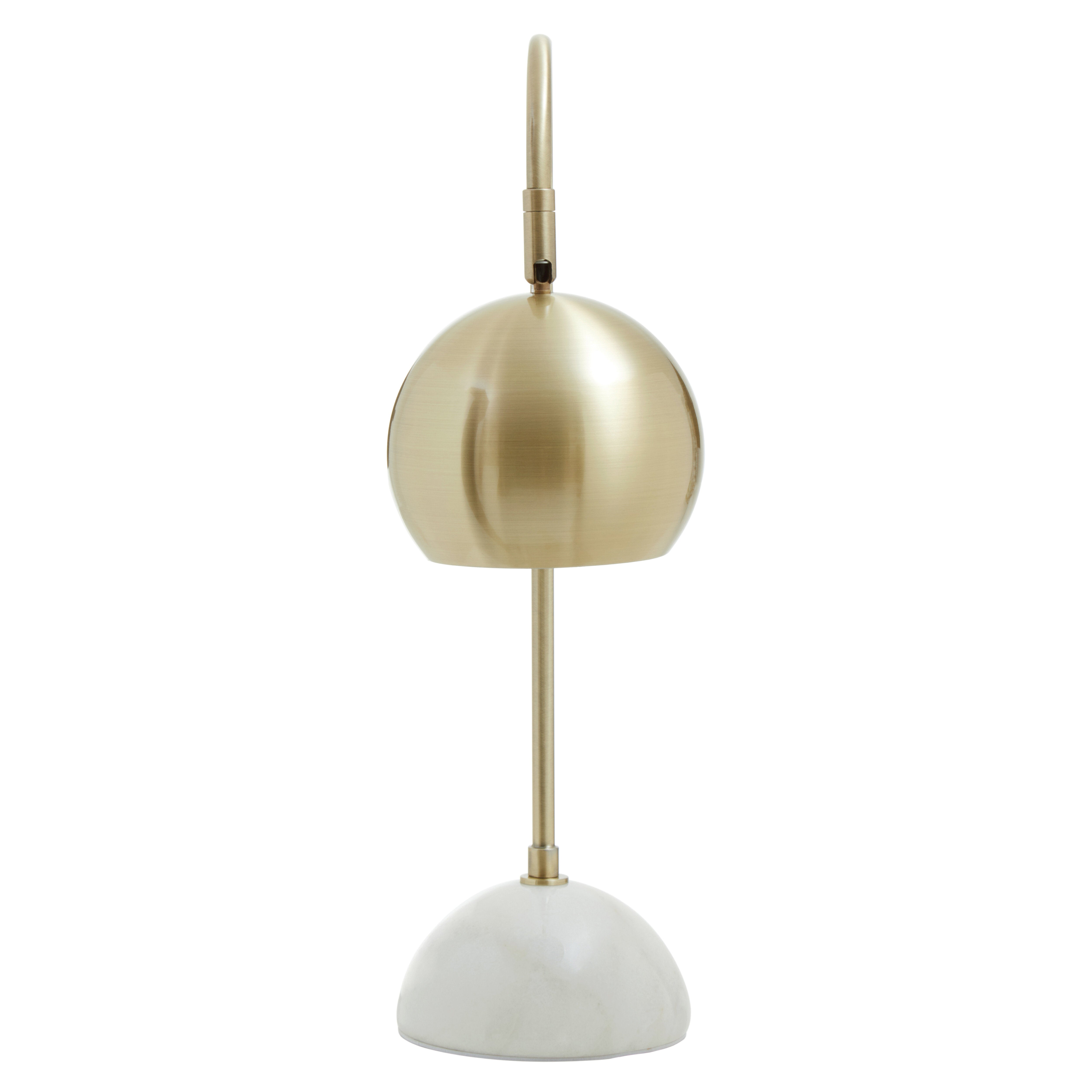 Clyde Gold Globe Shaped & White Marble Table Lamp